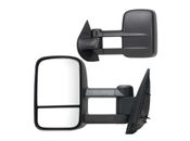 2007-2014 Chevy Silverado 2500HD - Extendable Towing Mirrors / Pair (Manual, Dual Mirror, Black, Foldaway)