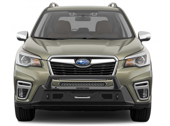 Scorpion P000030 Tactical Center Mount Winch Front Bumper with LED Light Bar for Subaru Forester 2019-2021