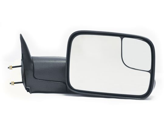 1998-2001 Dodge Ram 2500 (w/factory towing package) - Extendable Towing Mirror / Passenger side (Manual, Flip out Head, Black, Foldaway)