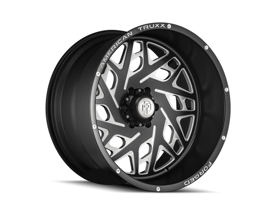 American Truxx Forged Aries Matte Black/Milled 24x14 6x139.7 -76 Offset - ATF1909-24483-76M