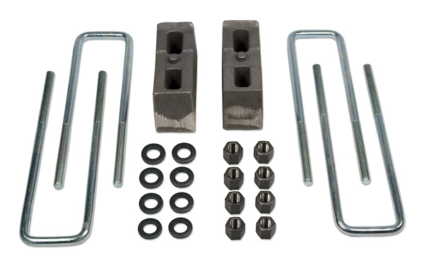 Lift Block Kits Fit for Silverado Sierra 1500 07-21 Dynofit 2'' Rear Leveling Lift End Block Kit and Extra Long Square Leaf Spring Axle U Bolts for Silverado Sierra 2WD 2X2 4WD 4X4 2007-2019 