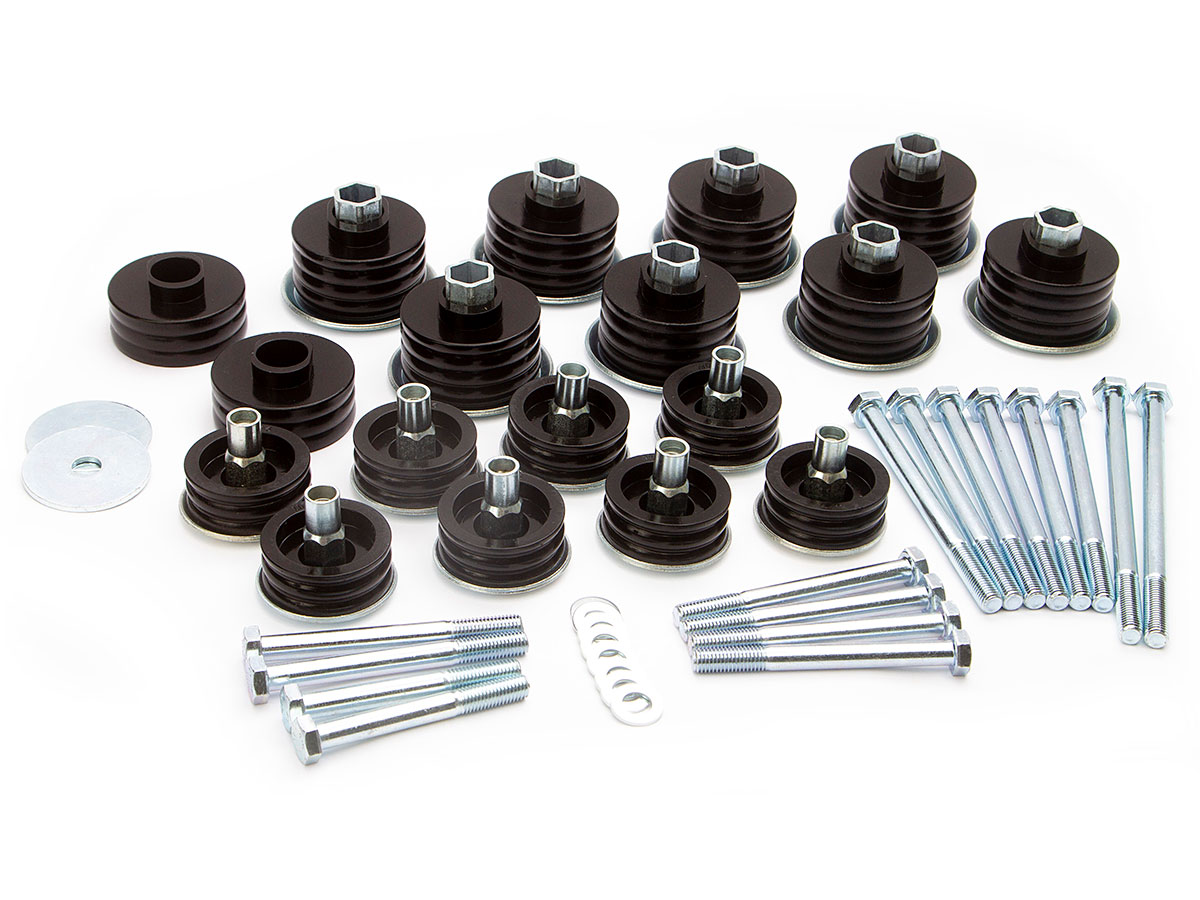 PQY Body Mount Bushings Kit KF04060BK Compatible with Ford F250 F350 Super Duty 2008-2016 2WD 4WD Black 